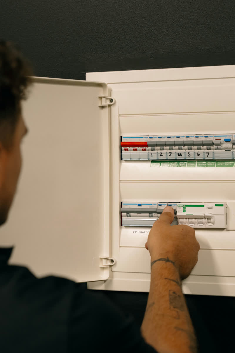 A new switchboard with the cover open